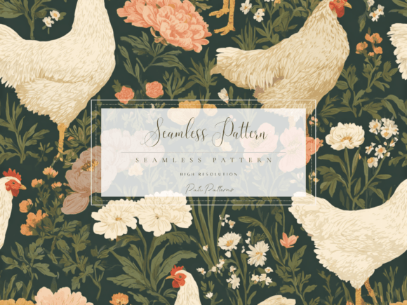Bringing Countryside Charm to Life with a Vintage Chicken Seamless Pattern