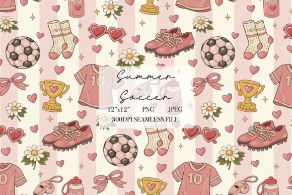 Bringing the Game to Life with the Summer Pink Soccer Seamless Pattern