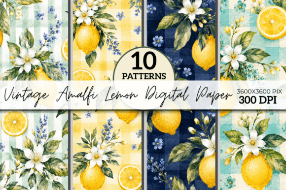 Bringing the Italian Coast to Life with Vintage Amalfi Lemon Digital Paper