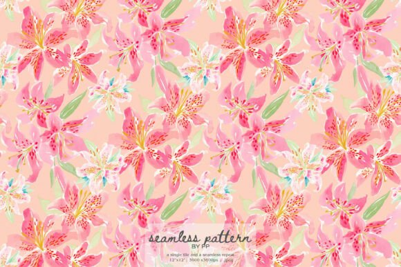 Elevate Your Creative Projects with the Elegant Pink Lily Seamless Pattern