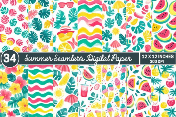 Elevating Creative Workflows with the Summer Seamless Digital Paper Bundle