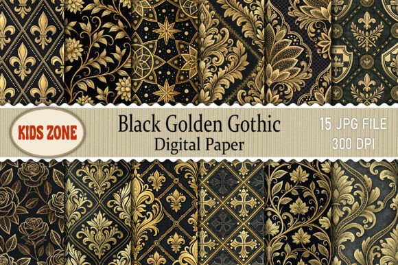 Elevating Digital Aesthetics: The Strategic Power of Black Golden Gothic Digital Paper