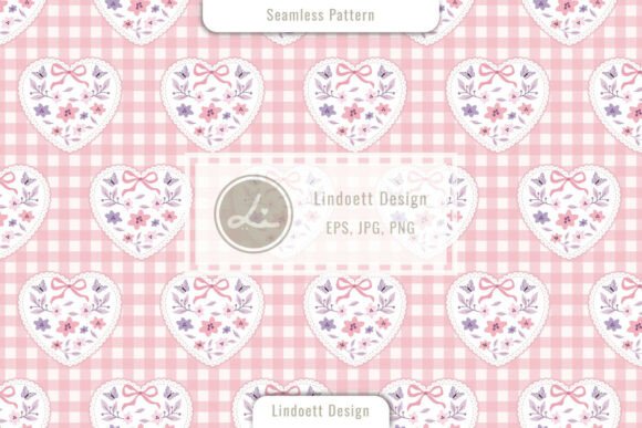 Pink Gingham Floral Seamless Pattern Guide