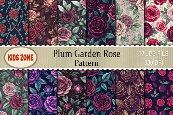 Plum Garden Rose Pattern: A Versatile Digital Asset