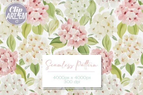 Soft Pink Hydrangea Seamless Pattern for Designers
