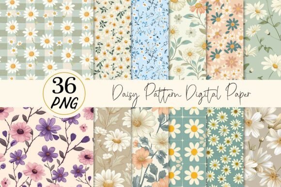 Strategic Branding with Daisy Seamless Pattern Digital Paper