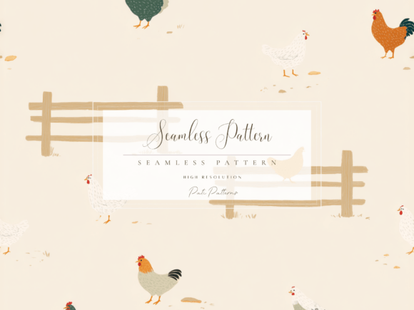 Unlock Creative Potential with a Farm Chicken Seamless Pattern PNG with Background