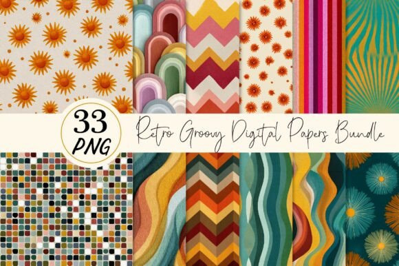 Unlocking Creative Potential with the Retro Groovy Digital Papers Bundle