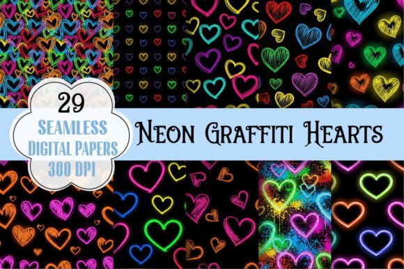Unlocking the Potential of Neon Graffiti Hearts Seamless Digital Paper