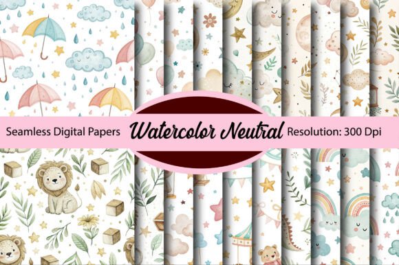 Watercolor Neutral Digital Paper for Creators